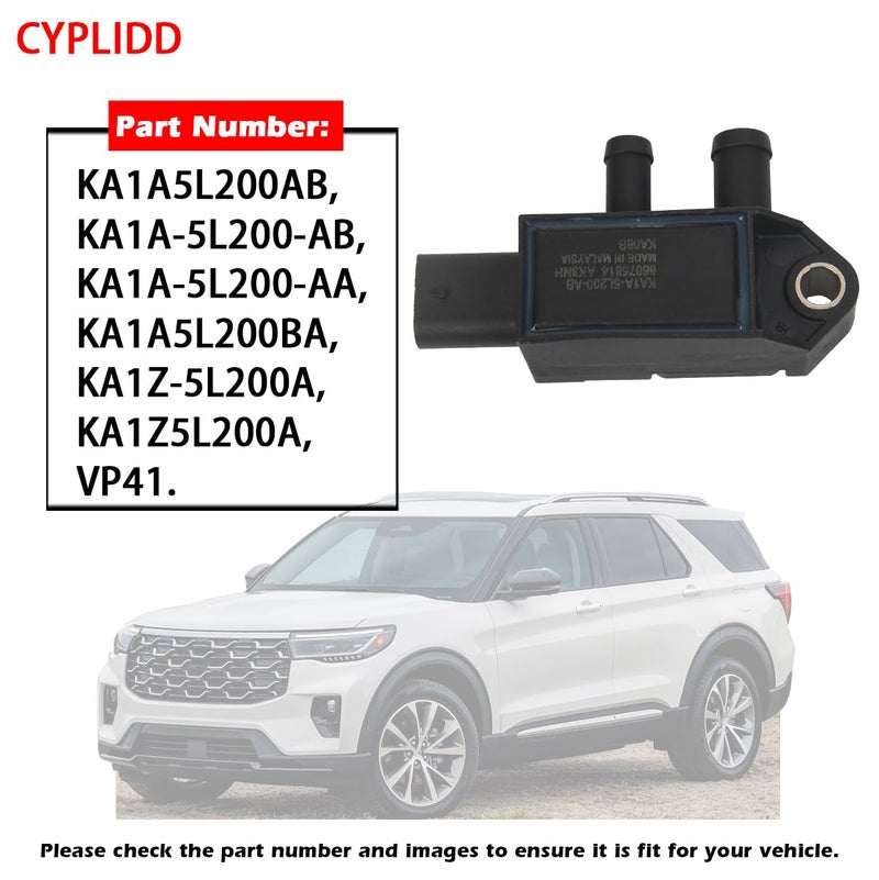 CYPLIDD EGR Valve Pressure Feedback Sensor Compatible with Ford F150 Ranger Escape Edge Explorer Expedition Lincoln Replaces KA1A-5L200-AB - Image 2